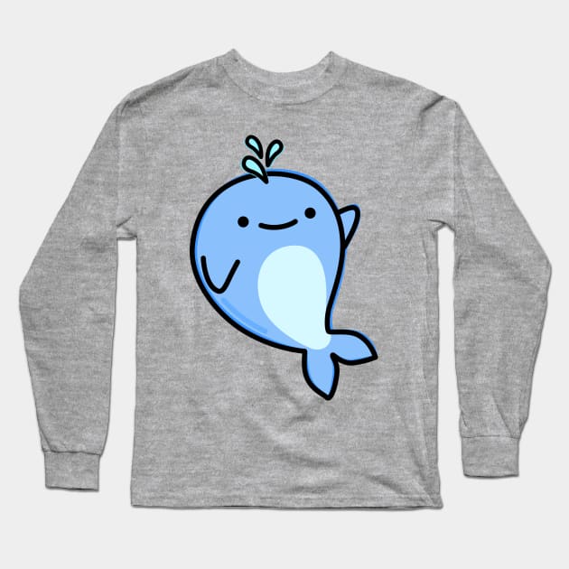 Cute Whale Long Sleeve T-Shirt by happyfruitsart